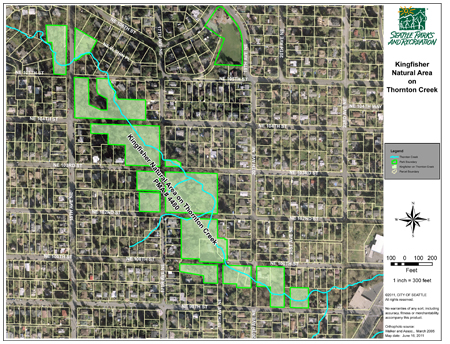 Map of Kingfisher Natural Area on Thornton Creek